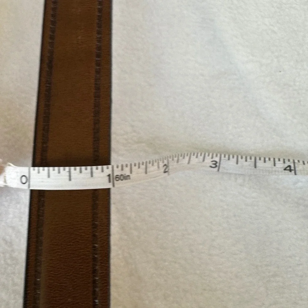 Vintage Brown Leather Belt 36 Brass Buckle Classic Western Workwear Looper